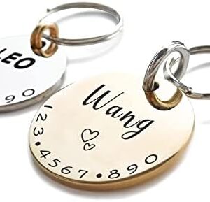 Cats Dogs ID Tags Personalized Lovely Symbols Pets Collar Name Accessories Simple Custom Engraved Products for Extra Small Four Legged Child Necklace Chain Anti-Lost Shiny Stainless Steel Charm : Pet Supplies