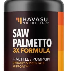 Saw Palmetto Supplement with Stinging Nettle and Pumpkin Seed Extract - Advanced 3X Formula - DHT Blocker Urinary Health and Prostate Support for Mens Health - Vegan, Non-GMO Capsules - 2 Month Supply : Health & Household