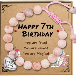 Sereney 7 Year Old Girl Birthday Gifts, Adjustable Beaded Bracelet as 7th/7yr Year Old Girl Birthday Gifts for Seven Daughter Niece Granddaughter Girl : Clothing, Shoes & Jewelry