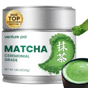 Venture Pal Ceremonial Grade Matcha Powder, Premium First Harvest Green Tea Powder – 100% Pure Matcha Tea, Vegan, Gluten-Free, Sugar-Free with No Additives (30g/1.06oz) : Grocery & Gourmet Food